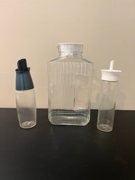 Glass Juice Container, Oil/vinegar Bottles