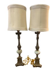 Chelsea House Shade And 2- Weddingham Column Buffet Lamps