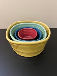 Square Signed Colorful Nesting Bowls