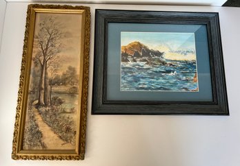Ocean Art Not Signed And Beginning Of Spring Signed Starr
