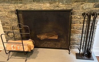 Fireplace Accessories: Tools, Screen, Log Holder And Grate