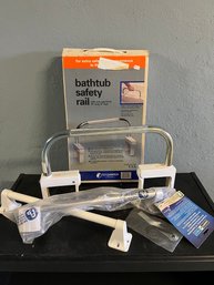 Bathtub Safety Rail  And Two Grab Bars