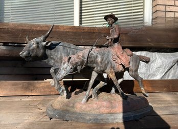 Bolter-Cowboy Roping Steer Bronze Sculpture