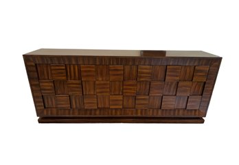 Global View Birch Veneer Long Quad Block Chest