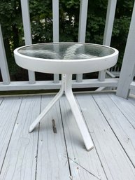 Round Metal And White Side Table (2)