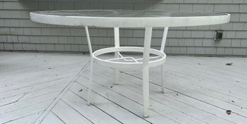 White Metal And Glass Table (larger)