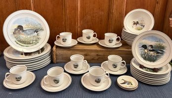 Service For 8: Mitterteich Bavaria Germany Duck Fine China And Waterfowl Rubel Ned Smith Coasters
