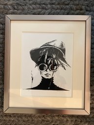 Lake Worth Art League Signed Alexandra Lithograph Lady, Crow, Hat (5)