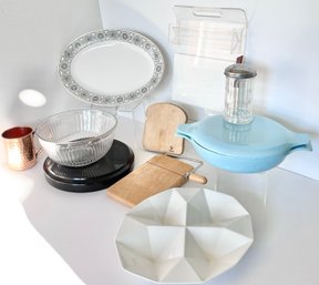 For Your Table: Pyrex, Marble Slab, Lucite Cheese & Cracker Server