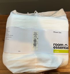 Room Essential Jersey Sheets Set Solid White Full