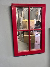 Red Mirrored Window Frame