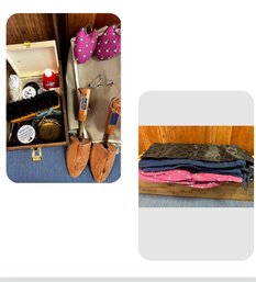 Shoe Kit Lot: Hanging Shoe Organizer, Bostonian Shoe Stretcher, Shoe Shining Kit