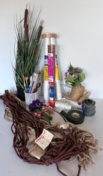 Crafters Lot: Different Types Of Twine/rope, Crayola Items, Hanging Plant Holders And More