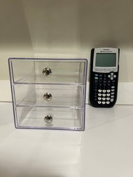 Texas Instrument TI -84 Plus Calculator And 3 Draw Acrylic Jewelry Box