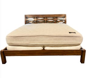 Bausman Eastern King Platform Bed Frame With Shifman Memory Firm Pillow Top Mattress Walnut