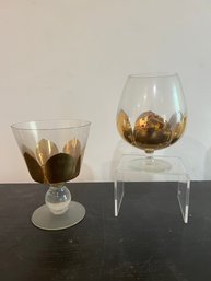 Gold Designed Brandy And Water Goblet