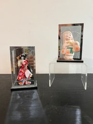 Geisha Doll And Japanese Hakata Doll Kimono Girl Figurine Hand Painted