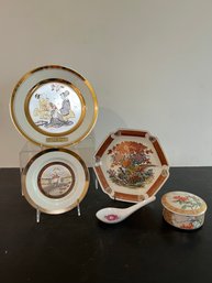 Chokin Plates, Trinket Boxes, Spoon And Plate