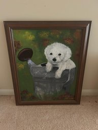 White Dog In Watering Can By Elly Cohen