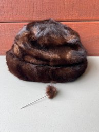 Bonwit Teller Fur Hat And Pin