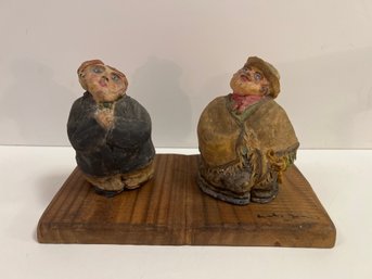 Made In Argentina Signed And Hand-painted Wood Figures.