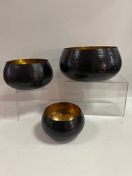 Tozai Set Of 3 Nesting Metal Bowls