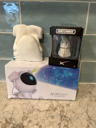 Astronaut Starry Sky Projector, Matchbox Dragon And Hammerhead Shark Hand Puppet