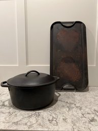 Lodge Cast Iron Dutch Oven And Grill