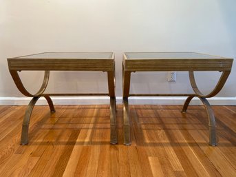 Glass And Gold Metal Ends Tables