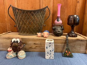 Littles Lot: Vases, Ceramic, Wood Cup, And More