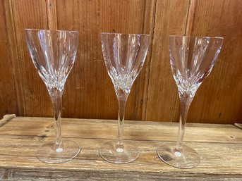3 Elberon Waterford Wine Crystal Glasses