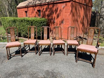 6-cane Back Oak Antique Chairs