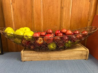 Fake Fruit Anyone? Boat Metal Basket