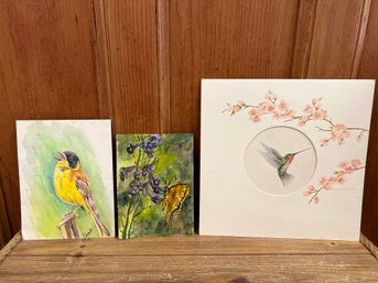 3 Pieces: Original Art By Peggy Byers, Mary Osterday, And Prosanth (double Sided Work)