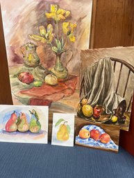 5 Original Still Life Scenes: By Fabro, Dilalh, Watercolor Art, Pankhurst, And More