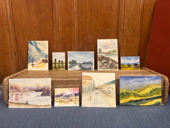 9 Miniatures Scenic Pieces: All Signed