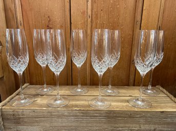 8 Waterford Crystal Champagne Glasses
