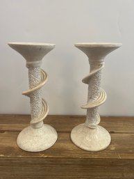 Renoir Faux Marble Candle Holders