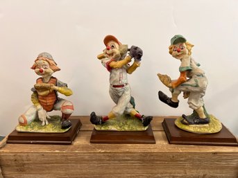 Vintage Price Products  Micena Collection Clown Baseball Figurines Statue