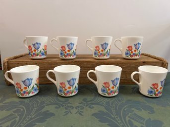 8- Corning Ware, Fresh Cut Pattern Tulips, Mugs