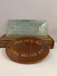 Inspiration Gallery Wood Tray And Heavy Bubble Glass Tray