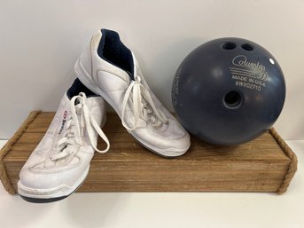 Columbia Fever Reactive 16lb Bowling Ball With Carrying Bag And Dexter Size 11.5 EEE Bowling Shoes