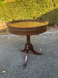 Leather Top Drum Table