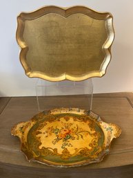 Sezzatini Firenze Made In Italy Hand Painted Trays