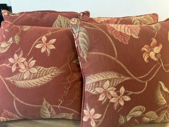 4- Custom Maroon Leaf Throw Pillows