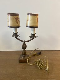 French Twin Brass Table Lamp