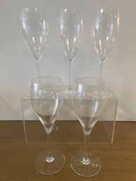 5 Baccarat Wine Glasses