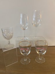 Scott Zwiesel Glass, 2 Witkap Pater Glasses, Cut Glass Goblet And Wine Glass