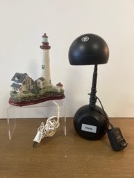 Ihome IHL03 Gooseneck Lamp, And Resin Lighthouse Night Light