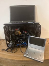 Wires, HP Laptop Windows 8 And Audiovox DVD Player D1708,